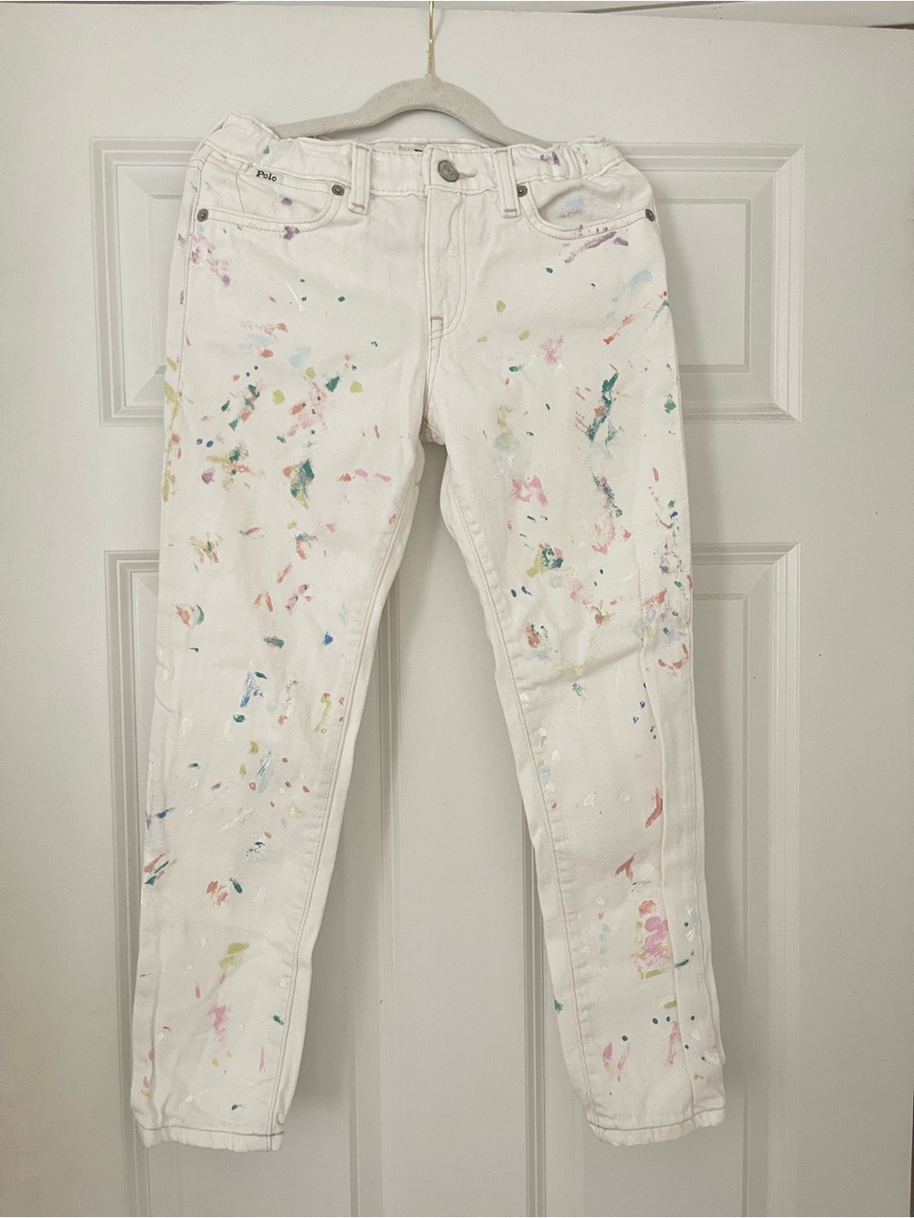 Polo Ralph Lauren Kids White Paint-Splatter Jeans